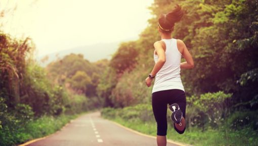 woman jogging alone