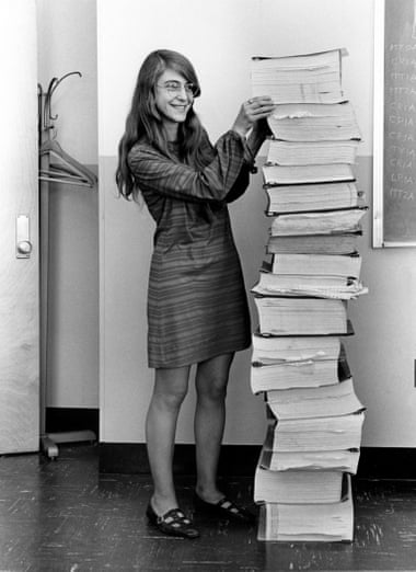 Margaret Hamilton with the Apollo code