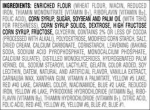 ingredients list