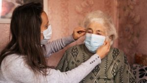 older person with mask