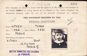 Nicholas Winton child's pass