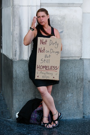 homeless woman