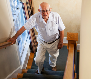 climbing stairs